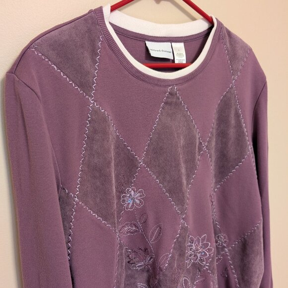 Alfred Dunner Tops - VINTAGE 1990s Alfred Dunner purple embroidered sweatshirt Large EUC grannycore